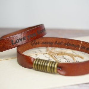 Personalised Real Leather Bracelet, Secret Message Bracelet, Hidden Message, Personalised Gift for Him, Gift for Boyfriend,  Valentines gift