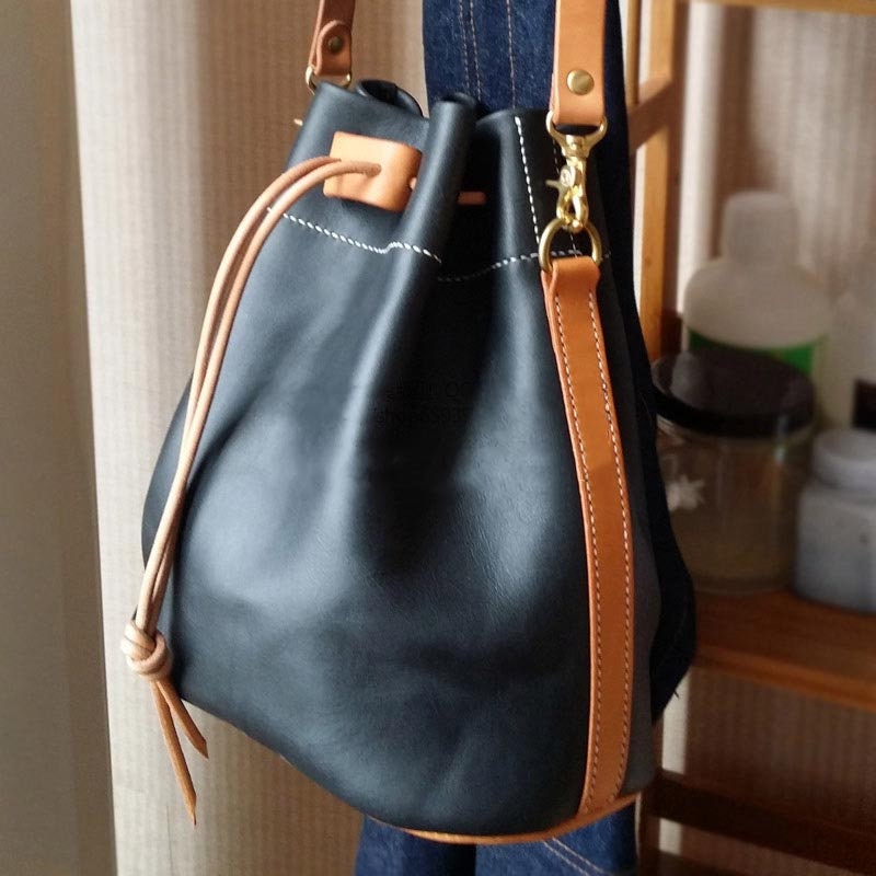 Leather Bucket Bag Shoulder Bag PDF Pattern (with Simple Photo ...