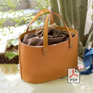 Leder Tote Bag Handtasche Mini Tasche PDF Schnittmuster DIY Valentinstag Geschenk Muttertagsgeschenk