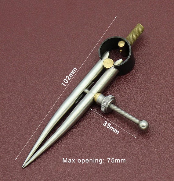 Wing Divider, Leather Compass, Scratch Compass, Edge Marking Tool | 75mm  Opening | Leather Craft Tools