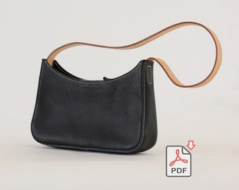 Leather Handbag  Shoulder Bag  Underarm Bag PDF Pattern DIY Valentine's day gift Mother's day gift