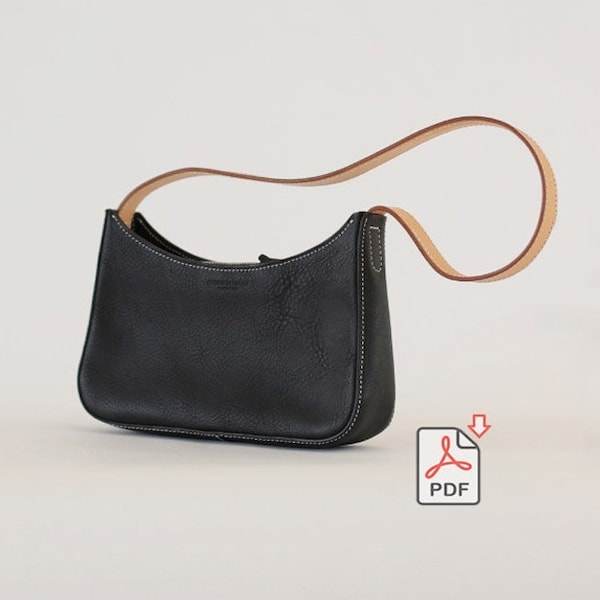 Leather Handbag  Shoulder Bag  Underarm Bag PDF Pattern DIY Valentine's day gift Mother's day gift