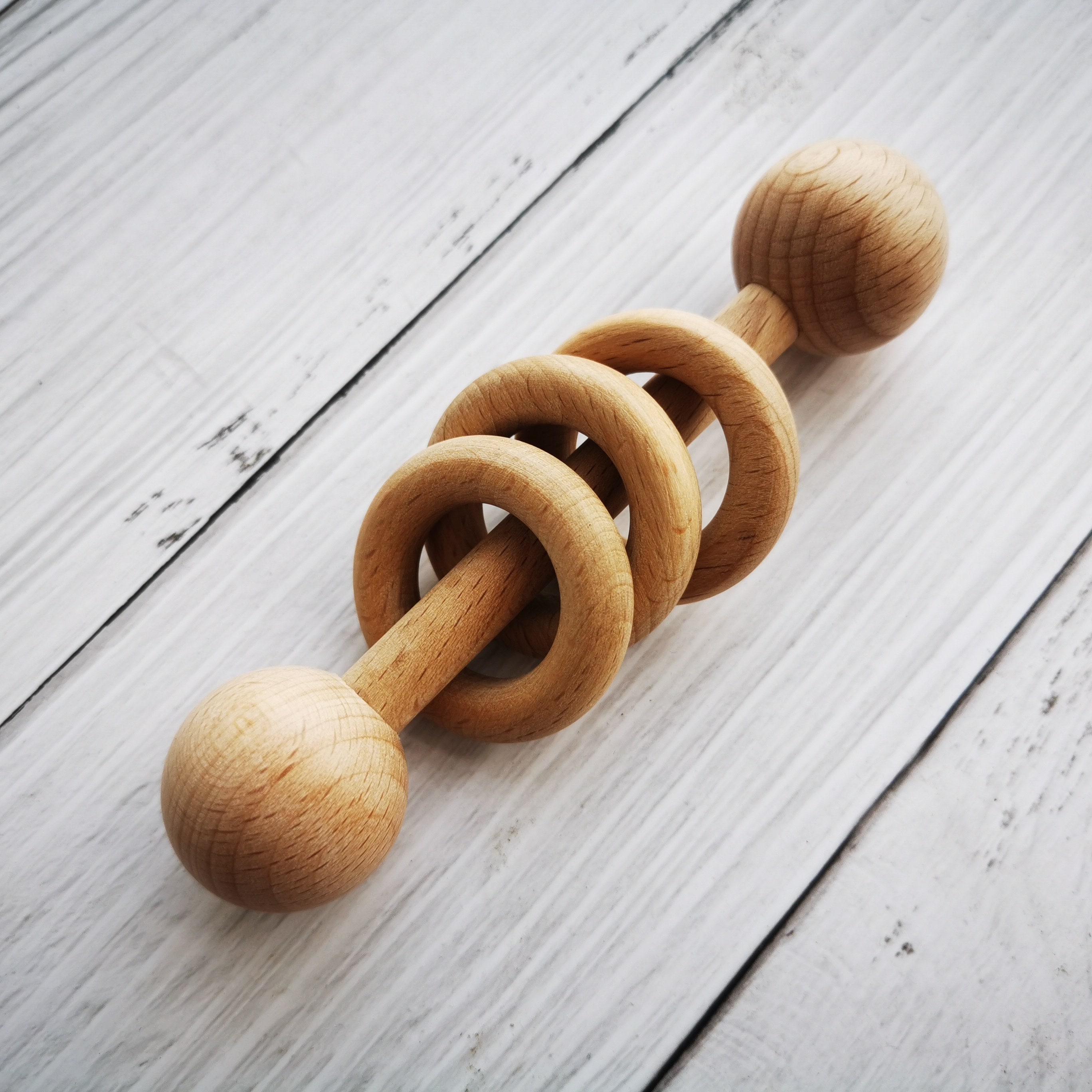 Wooden Rattle Personalised Baby Rattle Toy Baby Keepsake Etsy