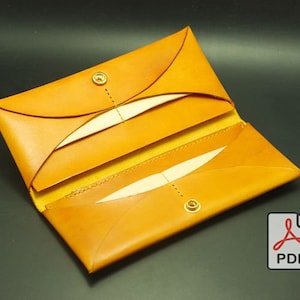 Leather Long Bifold Wallet PDF Pattern DIY Valentine's day gift  Mother's day gift