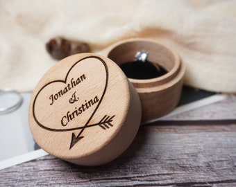 Caixa de anel de madeira personalizada, caixa de anel de casamento, caixa de anel de noivado, decoração de casamento, suporte de anel, presente de dia dos namorados, caixa de anel de proposta, portador de anel