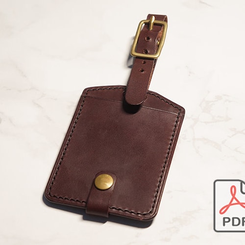Leather Luggage Tag PDF Pattern / DIY Leather Template / Etsy