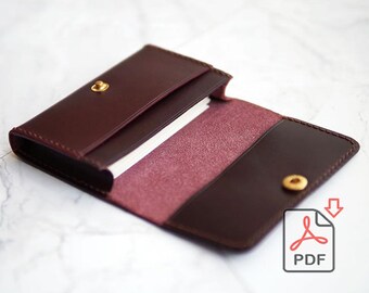 Leather Business Card Case Holder PDF Pattern DIY Valentine&#39;s day gift Mother&#39;s day gift