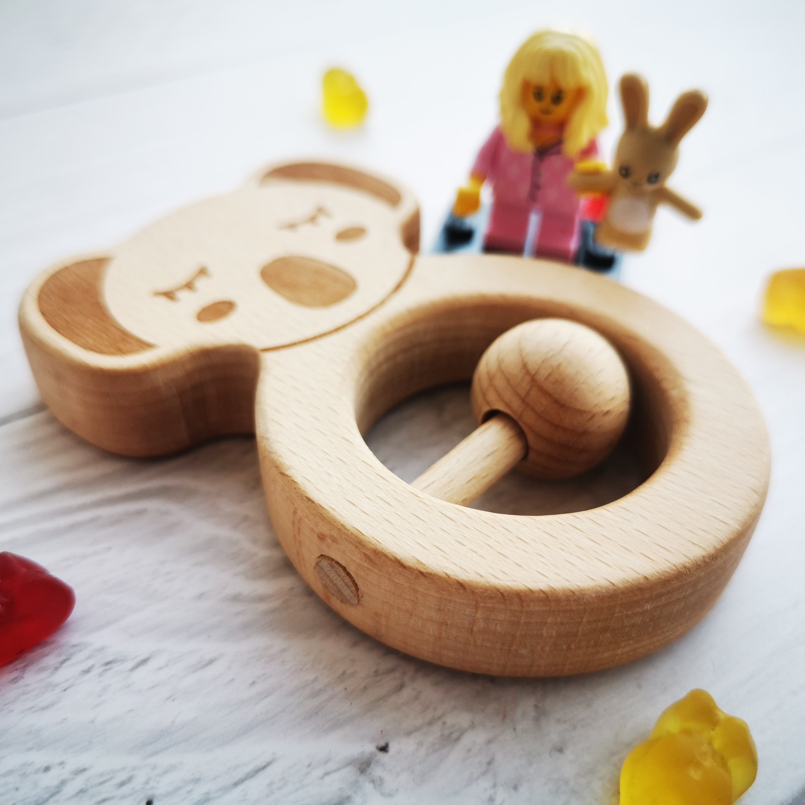 Wooden Rattle Personalised Baby Rattle Toy Baby Keepsake Etsy