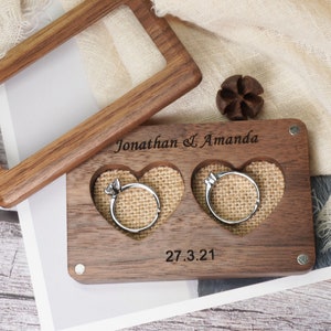 Wood Ring Box,Wedding ring,Engagement ring,Proposal,5th Anniversary gift,Wedding gift,Gift for her wife girlfriend,  Valentines gift