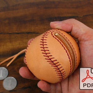 Etuis Leder Portemonnaie, Geldbörse, Geldbeutel, Geldbörse. Kopfhörerhalter, Baseball PDF Pattern DIY Muttertagsgeschenk