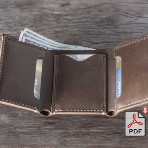 Leder Trifold Brieftasche PDF Schnittmuster DIY Valentinstag Geschenk Muttertagsgeschenk