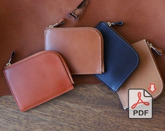 Leather Slim Zipper Wallet PDF Pattern DIY Valentine's day gift Mother's day gift