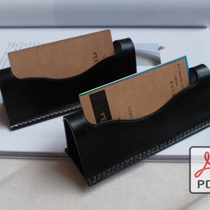 Suporte para cartão de visita de couro PDF padrão DIY presente de dia dos namorados presente de dia das mães