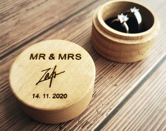 Caixa de anel de madeira personalizada, caixa de anel de casamento, caixa de anel de noivado, decoração de casamento, suporte de anel, presente de casamento, caixa de anel de proposta, portador de anel