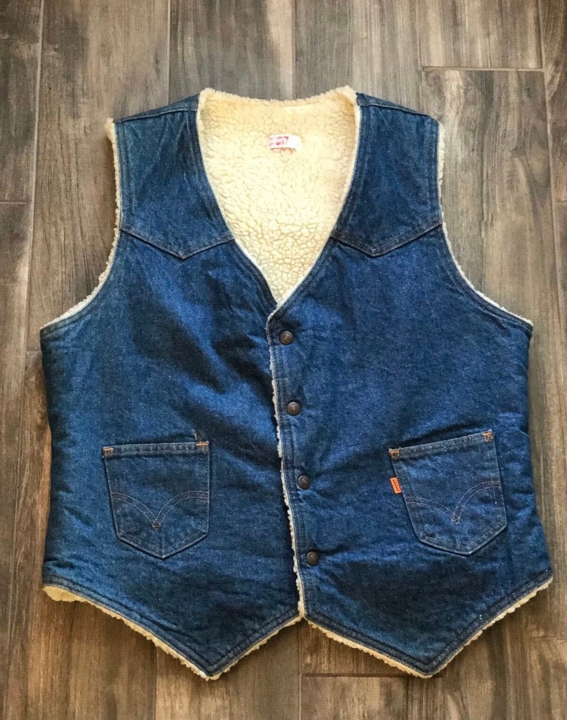 Vintage Levis Trucker Vest Large Denim 