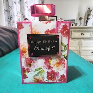 Caja de regalo para botella de perfume, cumpleaños, hecha a mano,