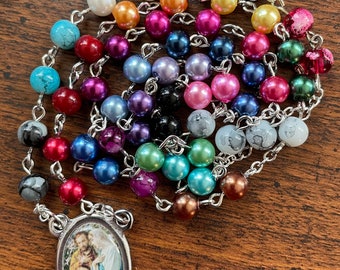 Catholic Rosary Beads Custom Made Personalized Rosary Rosary Necklace Chaplet of Divine Mercy Mary Rosary Sanctum Rosarium chaplet
