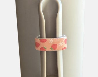 Strawberry Tumbler Handle Charm: Stanley, Frost Buddy, Hydrojug