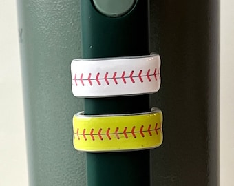 Baseball Softball Water Bottle Handle Charm: Stanley Cup Accessory