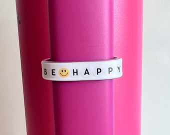 Be Happy Water Bottle Handle Charm: Stanley Cup Accessories