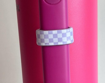 Purple Checkered Water Bottle Handle Charm: Stanley Cup Accessory