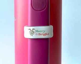 Merry & Bright Christmas Water Bottle Handle Charm for Stanley, HydroJug