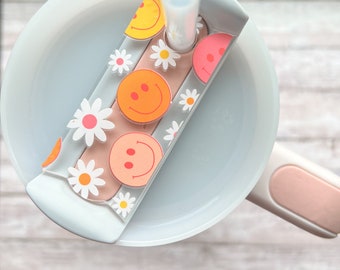 Smiley Face Stanley Lid Topper: Water Bottle Accessory