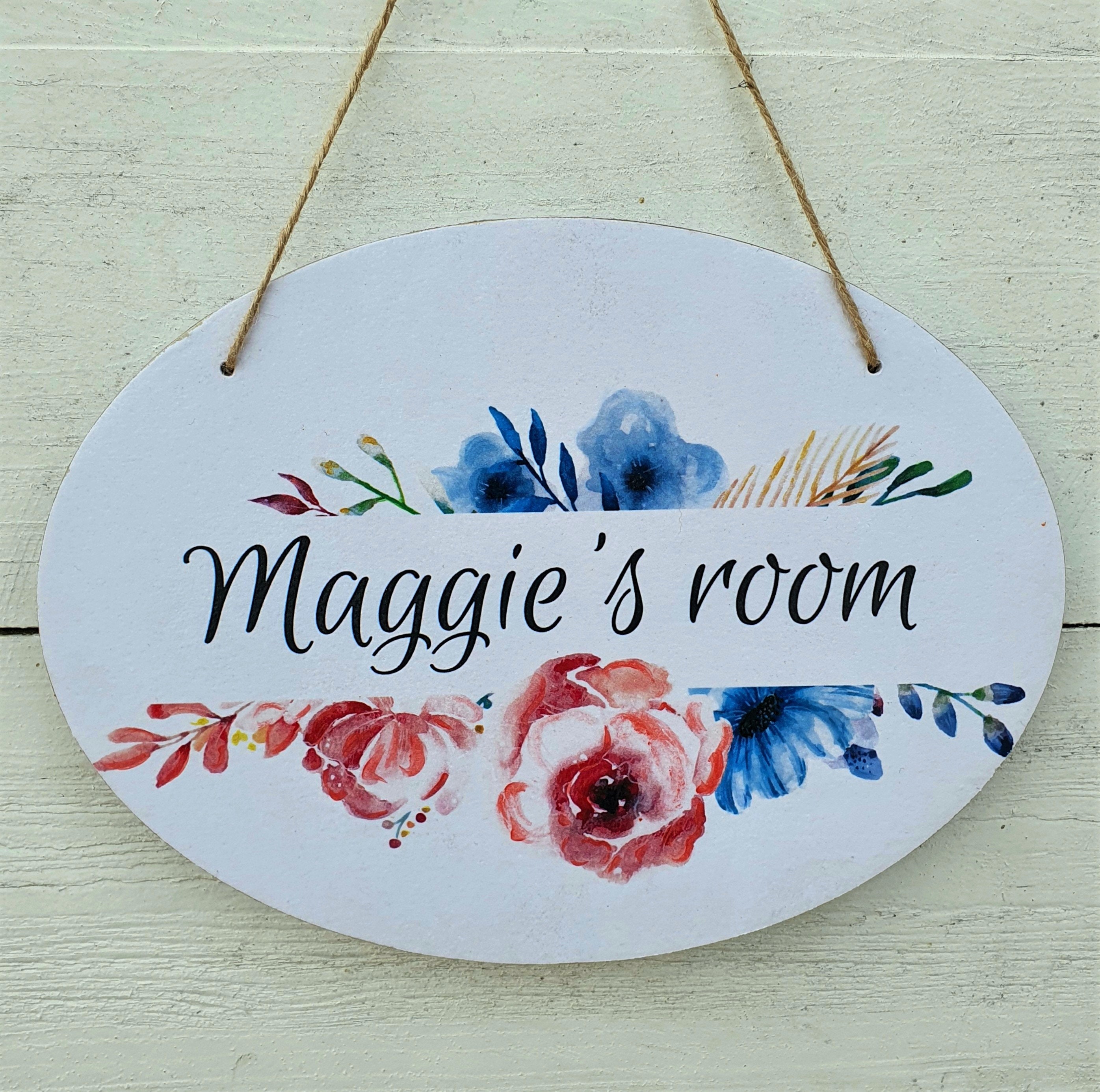 Floral Door Plaque Personalized Wooden Sign Etsy
