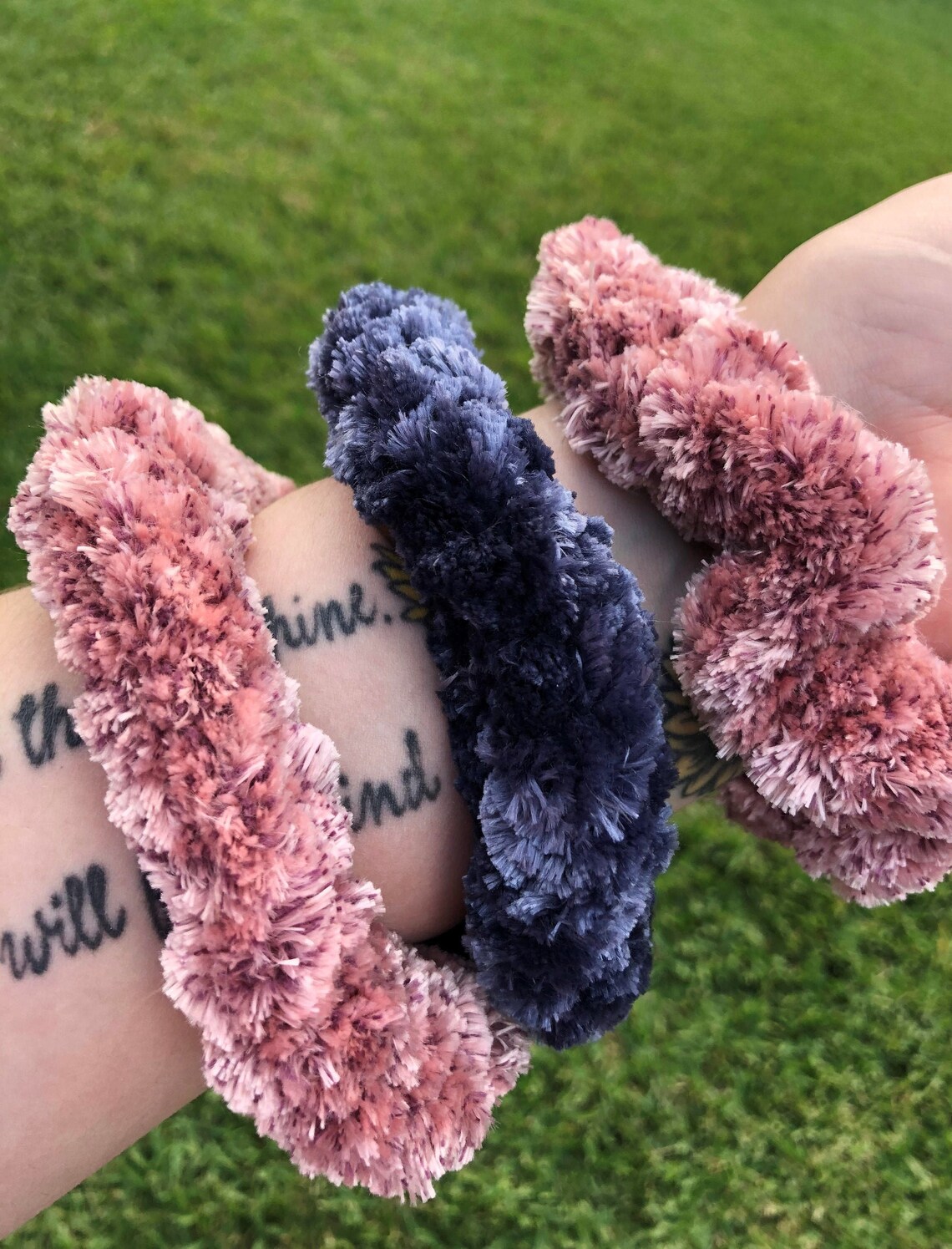 Fluffy Scrunchies Large Crochet Scrunchies Faux Fur Etsy