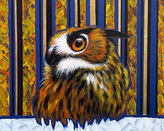 Owl eye in the night