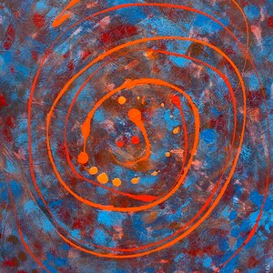 Turbulência pintura abstrata de mídia mista acrílica original