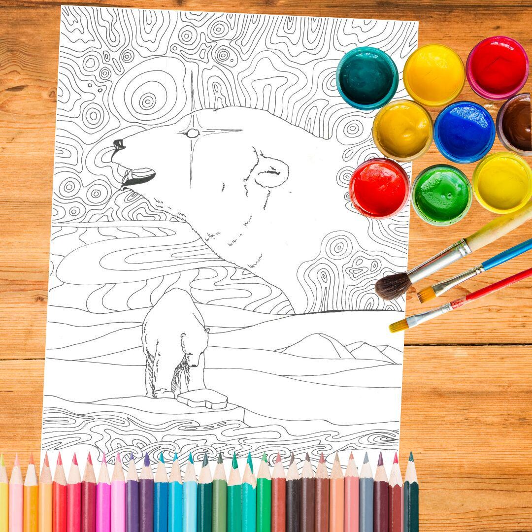 Handpainted Colouring Page Big Dipper. Printable Adult Colouring Page ...