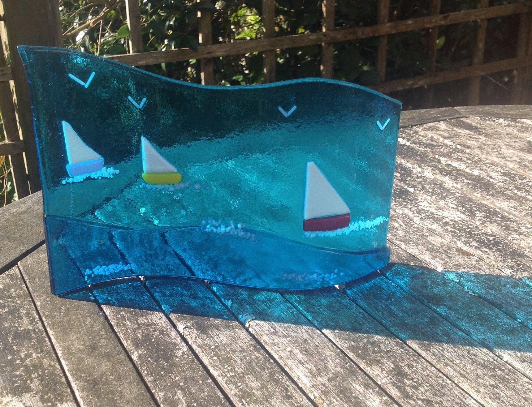 Fused Glass Seascape Large Wave Etsy