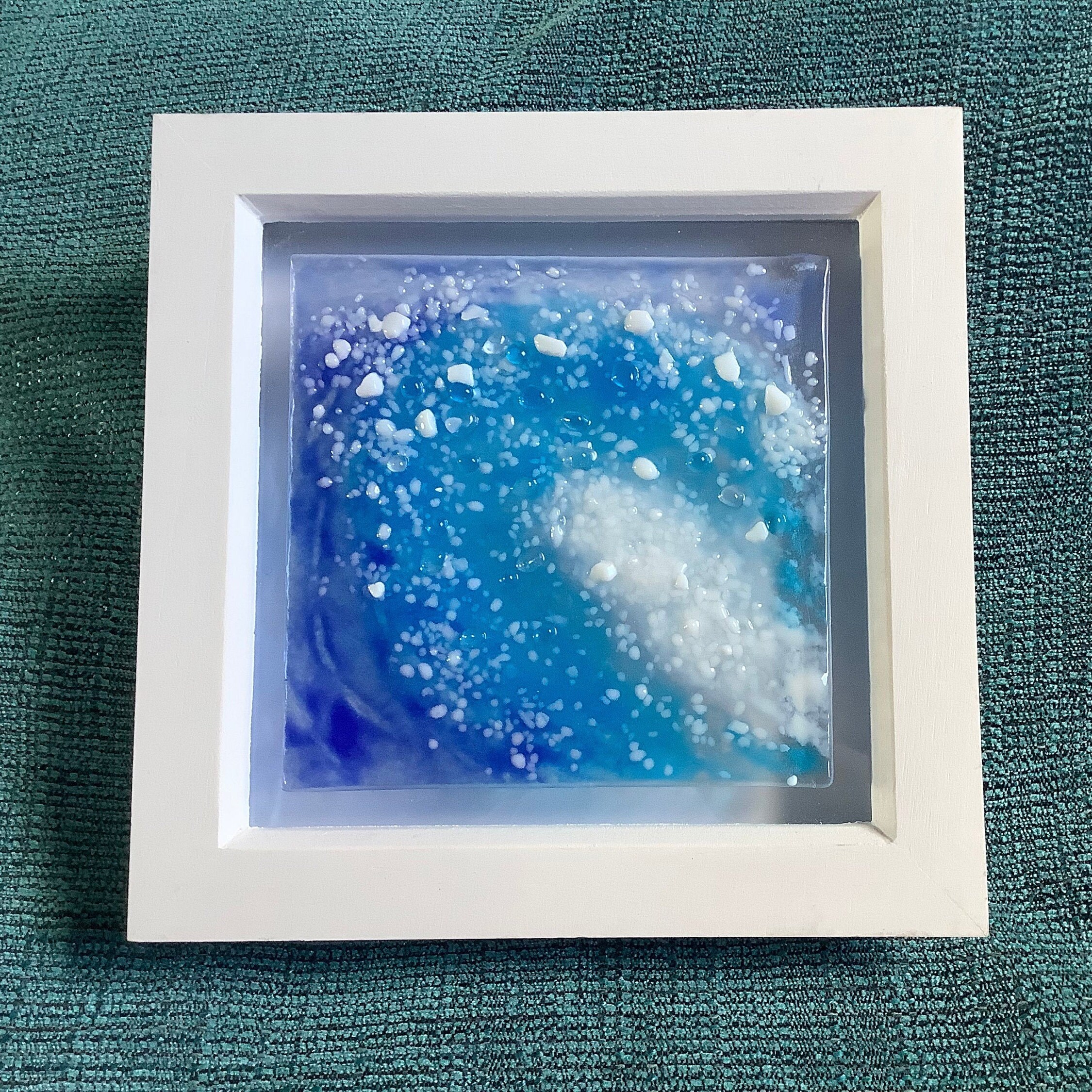 Fused Glass Wave Box Frame Picture - Etsy