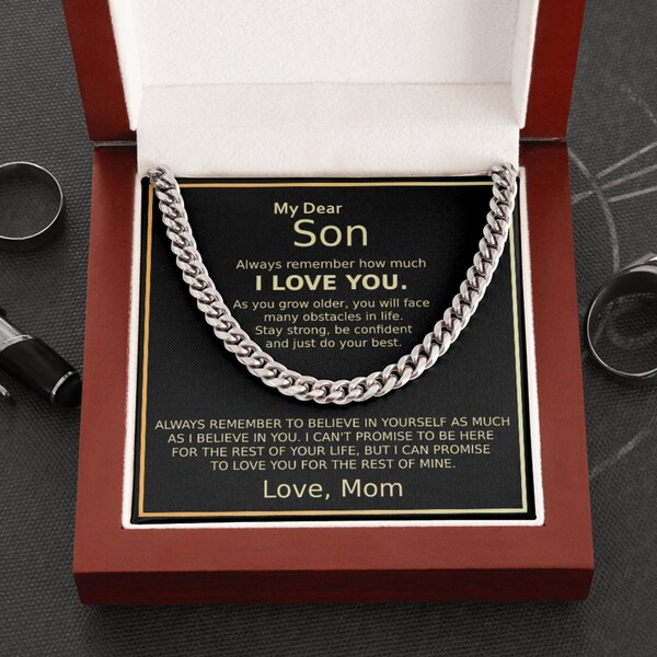 Gift for Son, Son Necklace, Mother to Son Gifts, Sentimental Son Gifts from Mom, Gifts for Son Birthday