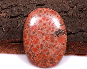 Natural Poppy Jasper Cabochon AAA+ Quality Gemstone Rare Poppy Jasper Stone....35X20X5mm...30cts....AZ493 Loose Jasper Gemstone