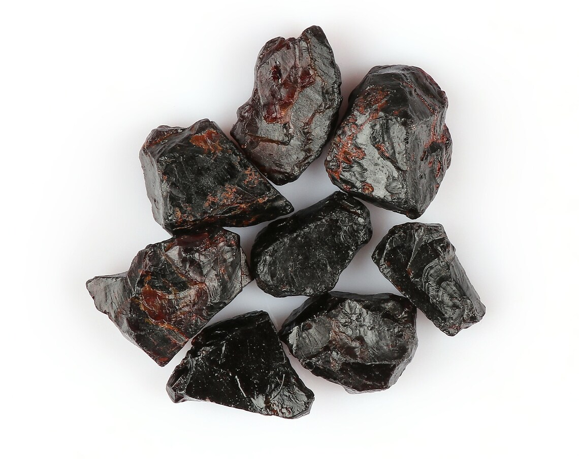 Natural Black Rough Gemstone Black Specimens Etsy