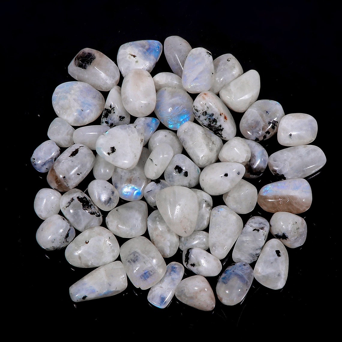 Rainbow Moonstone Tumble Stone Moonstone Crystal Moonstone Etsy