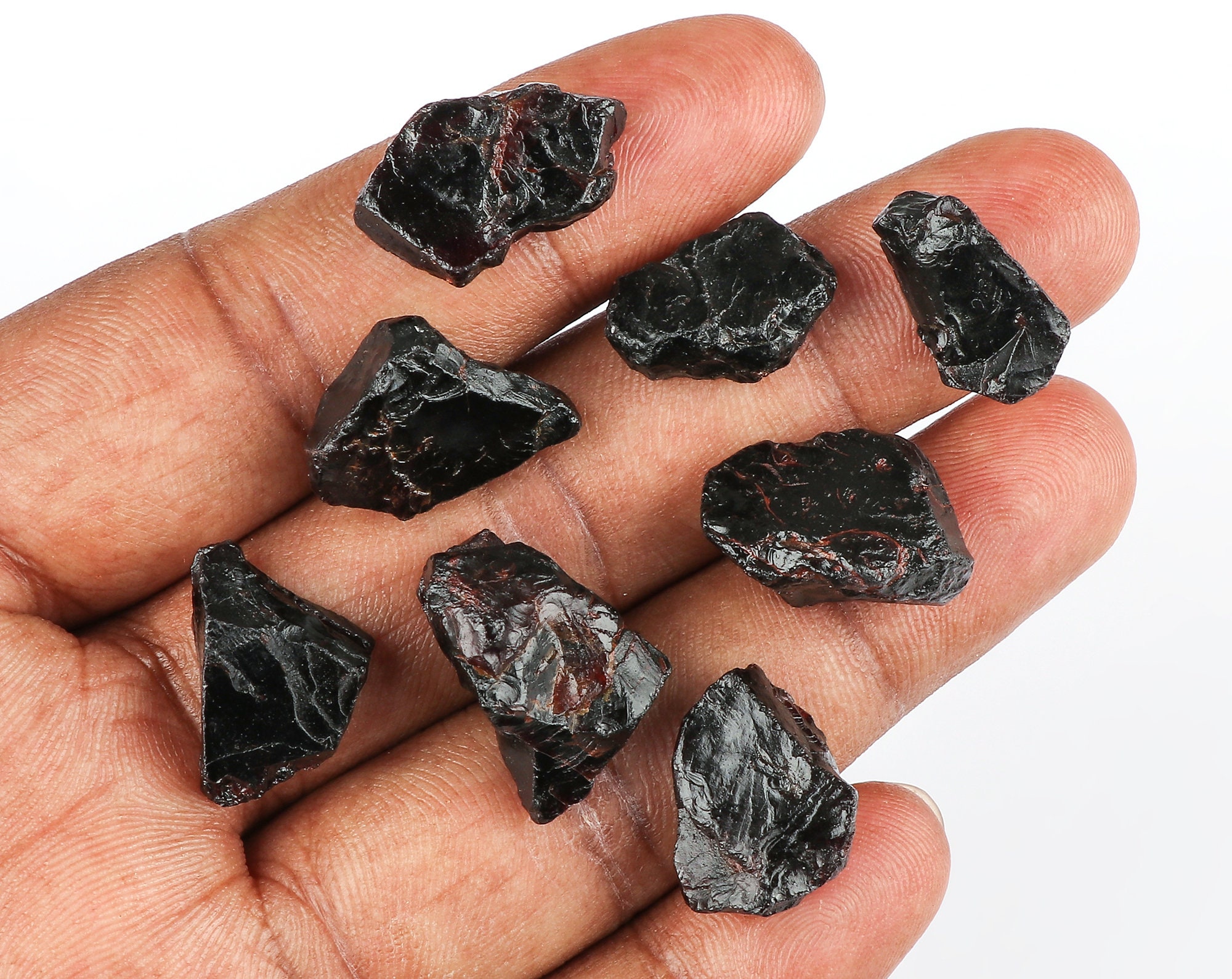 Natural Black Rough Gemstone Black Specimens Etsy