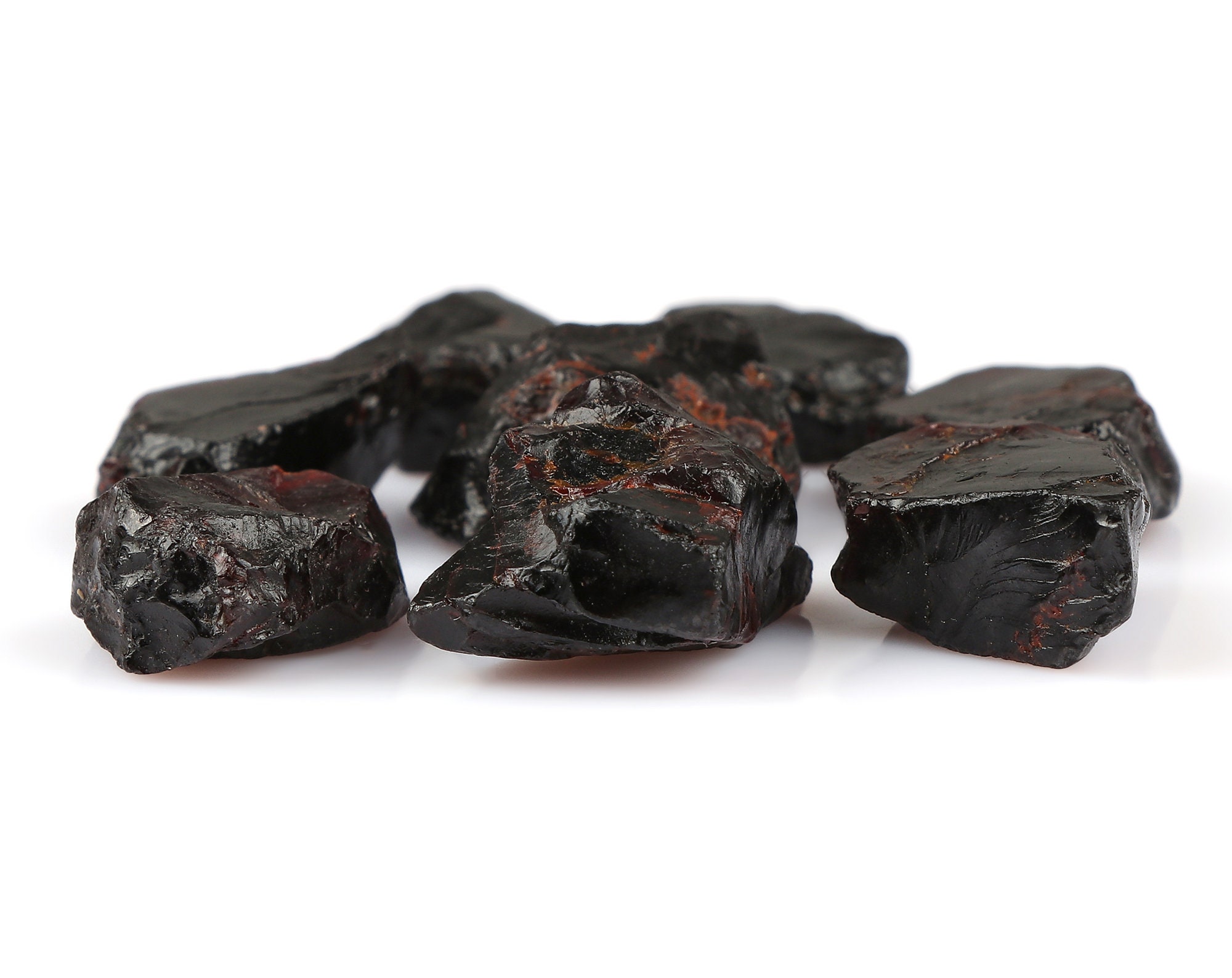 Natural Black Rough Gemstone Black Specimens Etsy