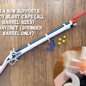 Plany Flintlock Musket Nerf Blaster zasilanie sprężynowe TYLKO DO POBRANIA, V2-2 zdjęcie 2