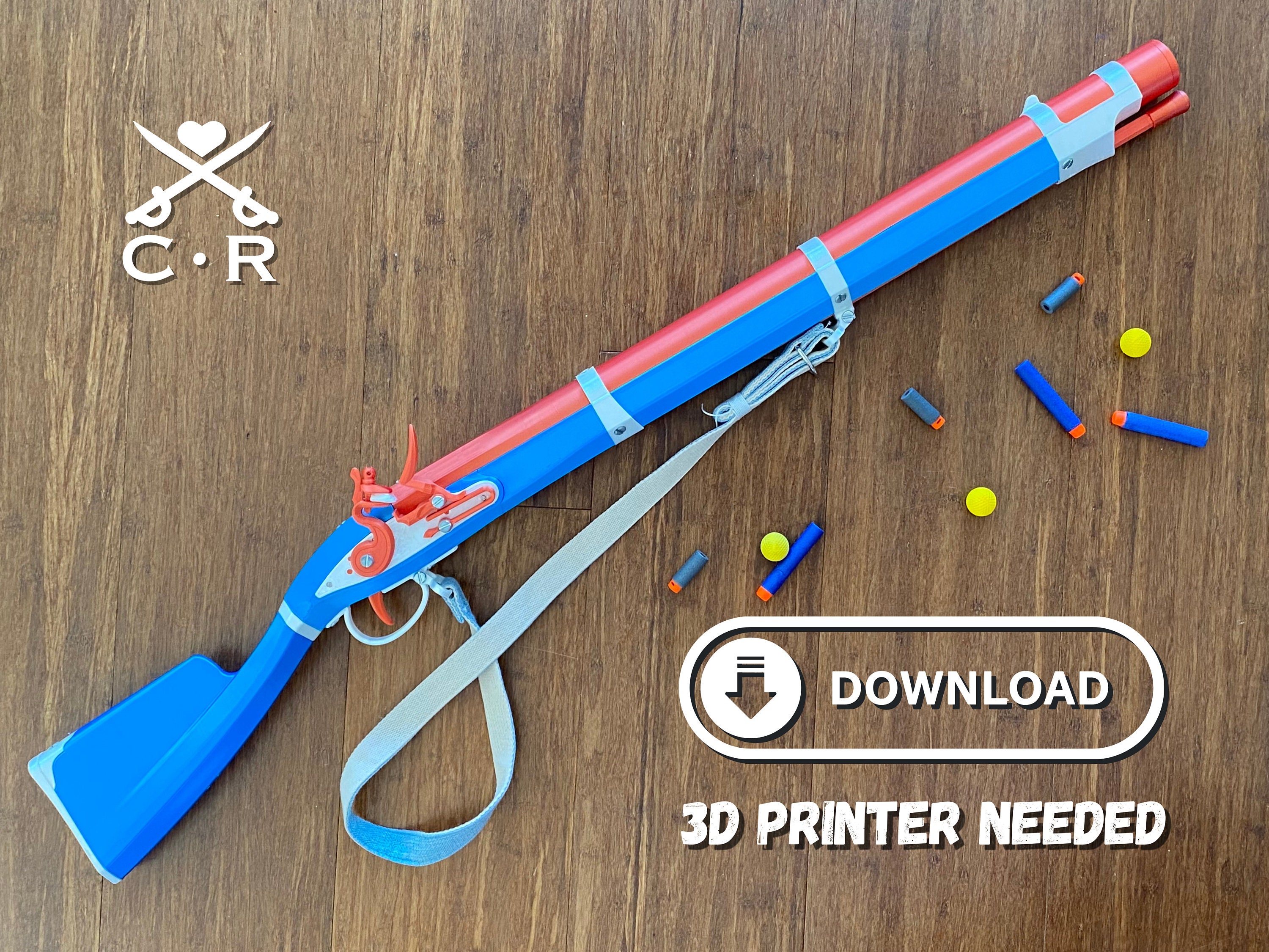 Flintlock Musket Nerf Blaster Plans spring Powered DOWNLOAD ONLY V2 2 Etsy