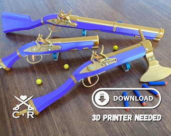 Flintlock Pistol & Carbine Nerf Blaster plans (DOWNLOAD ONLY, V2-2)