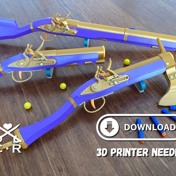 Flintlock Pistol & Carbine Nerf Blaster plans (DOWNLOAD ONLY, V2-2)