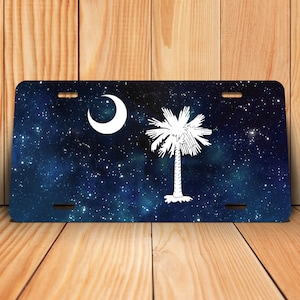 South Carolina Front License Plate | South Carolina Palmetto Flag | South Carolina State Flag Car Tag | SC Tag | 6 x 12 Inch