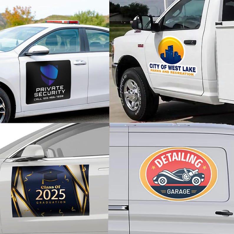 Die Cut Custom Car Magnet Sign | Personalized Logo for Your Car Van ...