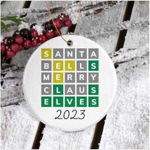 2023 Wordle Ornament  - COM128 - Wordle Christmas Gift - Funny Wordle Lover Gift 2023