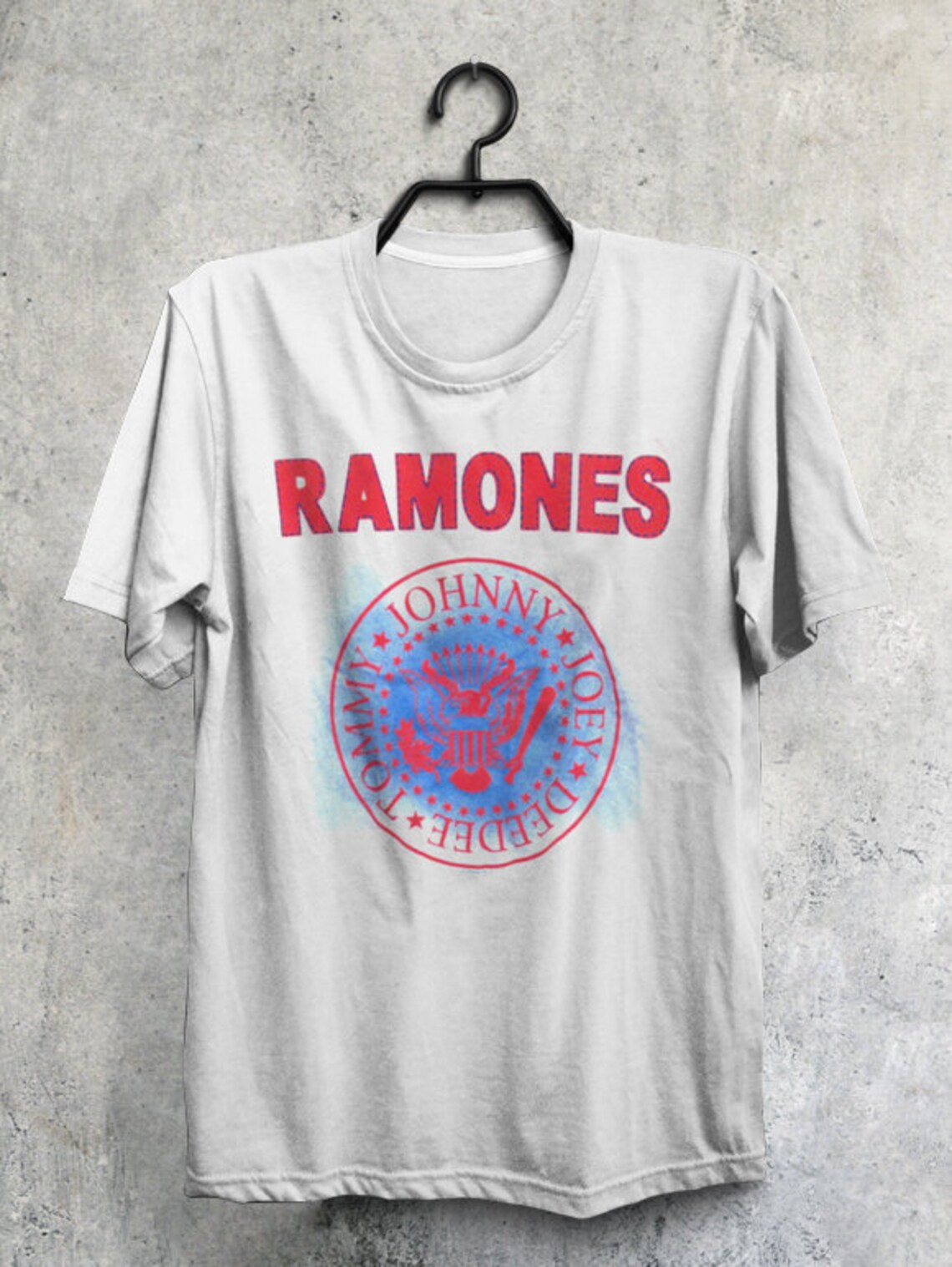 Ramones Vintage T-Shirt Vintage Ramones Red & Blue Logo Seal | Etsy