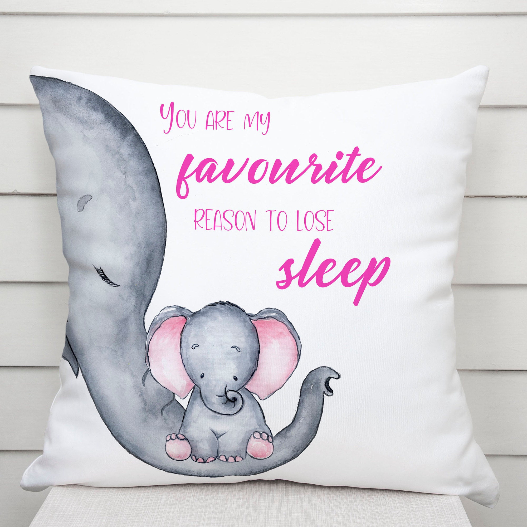 elephant nursery pillow