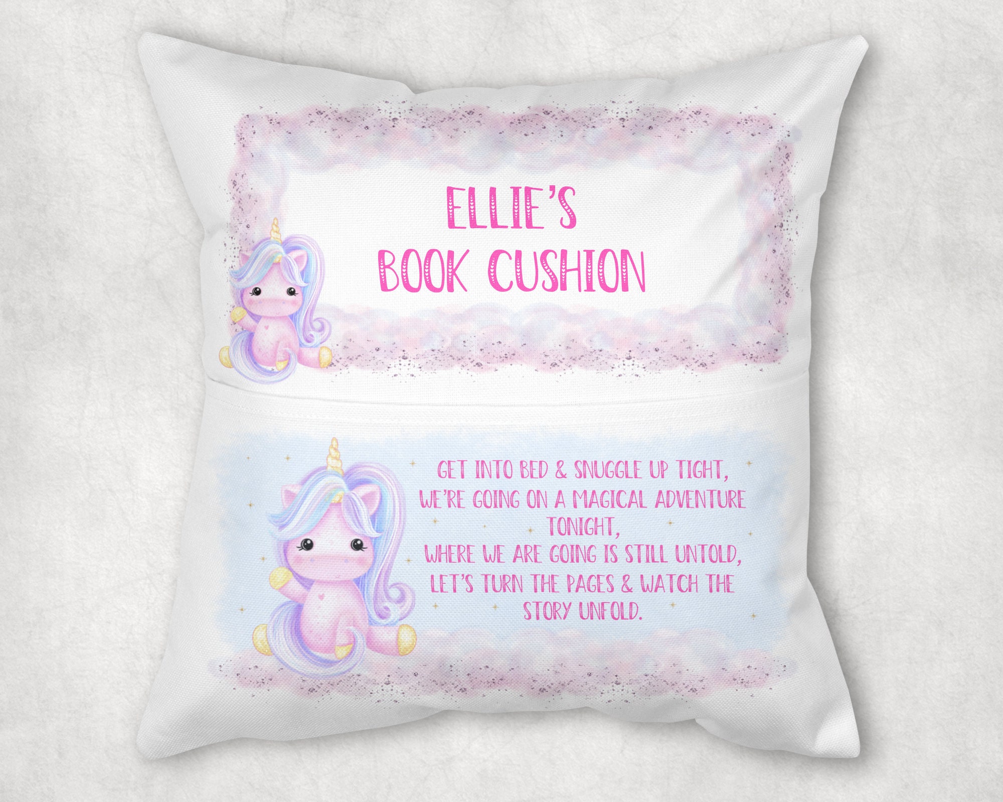 unicorn reading pillow